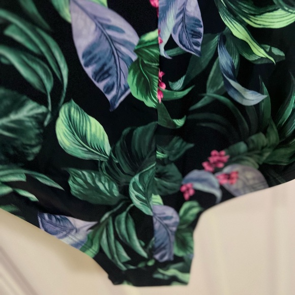 🔵 Women's Full Coverage Tummy Control Tie-Front One Piece Swimsuit NWT 18 - Picture 7 of 10